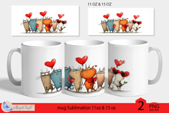 LOVE mug wrap Sublimation|mug 11oz 15oz| cute cats decor Product Image 1