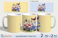 Mug wrap Sublimation|flowers mug 11oz 15oz| wildflowers mug Product Image 1