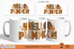 Hello Pumpkins mug wrap Sublimation|Pumpkin mug 11 oz 15 oz Product Image 1