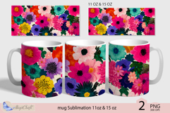 Wildflowers mug Sublimation|flowers mug 11oz 15oz| Flora mug Product Image 1