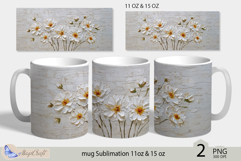 Daisies mug Sublimation|flowers mug 11oz 15oz| Flora mug Product Image 1