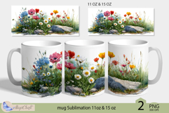 Red Poppies mug Sublimation|flowers mug 11oz 15oz| Flora mug Product Image 1