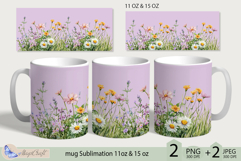 Wildflowers mug Sublimation|flowers mug 11oz 15oz| Flora mug Product Image 1