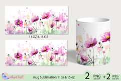 Daisy mug Sublimation|flowers mug 11oz 15oz| Flora mug Product Image 2
