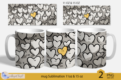 Valentines day mug Sublimation|hearts mug 11oz 15oz| hearts Product Image 1