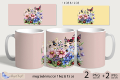 Mug wrap Sublimation|flowers mug 11oz 15oz| wildflowers mug Product Image 2