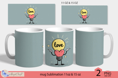 LOVE mug wrap Sublimation|love light bulb mug | valentines Product Image 1