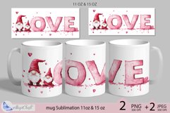 LOVE mug wrap Sublimation|LOVE mug 11oz 15oz| gnomes decor Product Image 1