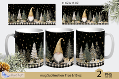 Gnomes Mug Christmas Sublimation| Design Mug Wrap 11oz 15oz Product Image 1