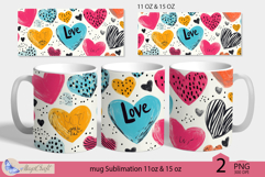 Valentines day mug Sublimation|hearts mug 11oz 15oz| love Product Image 1