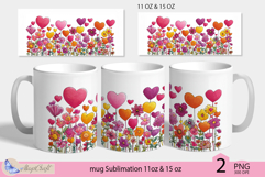 Valentines day mug Sublimation|hearts mug warp 11oz 15oz Product Image 1