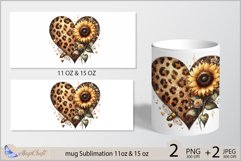 Valentines day mug Sublimation|leopard heart mug 11oz 15oz Product Image 2