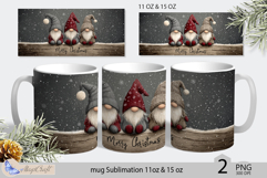 Gnomes Mug Christmas Sublimation| Design Mug Wrap 11oz 15oz Product Image 1