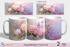 Flowers mug Sublimation|Hydrangea mug 11oz 15oz| Flora mug Product Image 1