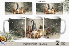 Gnome Mug Christmas Sublimation| Design Mug Wrap 11oz 15oz Product Image 1