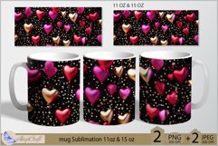 Valentines day mug Sublimation|hearts mug 11oz 15oz Product Image 1