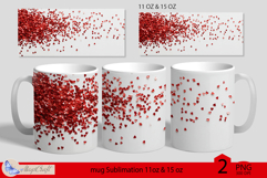 Valentines day mug Sublimation|hearts mug 11 15oz| crystals Product Image 1