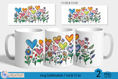 Valentines day mug Sublimation|hearts mug warp 11oz 15oz Product Image 1