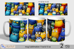 Cate cats mug Sublimation| mug wrap 11oz 15oz| cats mug Product Image 1