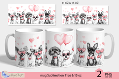 Dogs mug wrap Sublimation|mug 11oz 15oz| valentines day mug Product Image 1