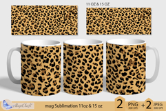 Leopard print mug Sublimation| mug wrap 11oz 15oz| Leopard Product Image 1
