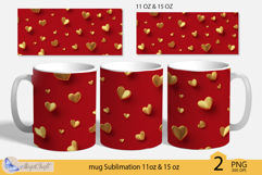 Valentines day mug Sublimation|hearts mug 11oz 15oz| hearts Product Image 1