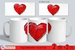 Valentines day mug Sublimation|hearts mug warp 11oz 15oz Product Image 2