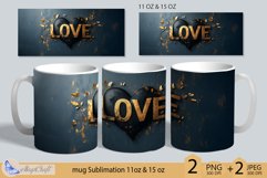 LOVE mug wrap Sublimation| black mug 11oz 15oz| love decor Product Image 1
