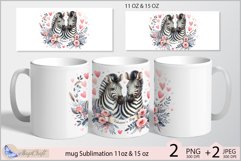 Valentine&#039;s day mug wrap Sublimation|Two cute zebras mug Product Image 1