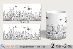 Wildflowers mug Sublimation|flowers mug 11oz 15oz| Flora mug Product Image 2