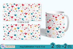 Valentines day mug Sublimation|hearts mug warp 11oz 15oz Product Image 2