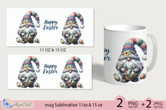 Easter gnome mug wrap Sublimation 11oz 15oz| gnomes decor Product Image 2