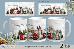 Mug Wrap Christmas village Sublimation|Mug Christmas city Product Image 1