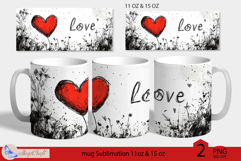 LOVE mug wrap Sublimation|LOVE mug 11oz 15oz| love decor Product Image 1