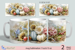 Thanksgiving mug Sublimation|Pumpkin mug 11oz 15oz|sunflower Product Image 1