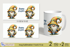 Easter gnome mug wrap Sublimation 11oz 15oz| gnomes decor Product Image 2