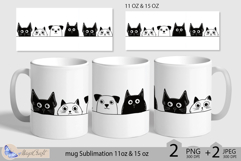Cats dogs mug Sublimation| mug wrap 11oz 15oz| dogs and cats Product Image 1