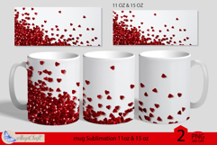 Valentines day mug Sublimation|hearts mug 11 15oz| crystals Product Image 1
