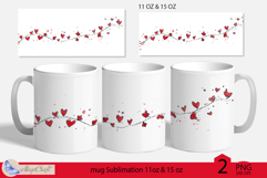 Valentines day mug Sublimation|hearts mug 11oz 15oz| hearts Product Image 1