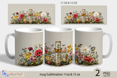 Happy Easter mug Sublimation| Easter cross mug 11oz 15oz Product Image 1