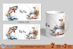 Fish On mug Sublimation| fisherman mug wrap 11 15oz fishing Product Image 2