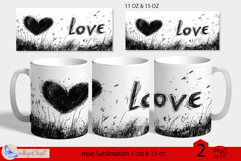 LOVE mug wrap Sublimation|LOVE mug 11oz 15oz| love decor Product Image 1