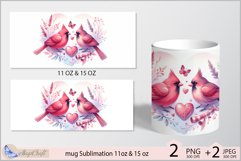 Valentine&#039;s day mug wrap Sublimation|Two cute birds mug Product Image 2