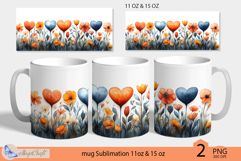 Valentines day mug Sublimation|hearts mug warp 11oz 15oz Product Image 1