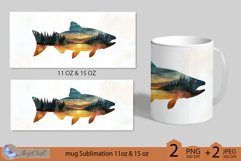 Fish mug wrap Sublimation| fisherman mug 11oz 15oz fishing Product Image 2