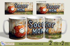 Soccer Mom mug wrap Sublimation|mug 11oz 15oz| Mother&#039;s Day Product Image 1