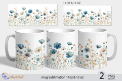 Wildflowers mug Sublimation|flowers mug 11oz 15oz| Flora mug Product Image 1