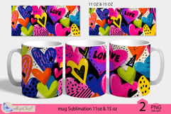 Valentines day mug Sublimation|hearts mug 11oz 15oz| love Product Image 1