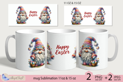 Happy Easter gnome mug wrap Sublimation 11oz 15oz| gnomes Product Image 1
