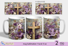 Happy Easter mug Sublimation| Easter cross mug 11oz 15oz Product Image 1